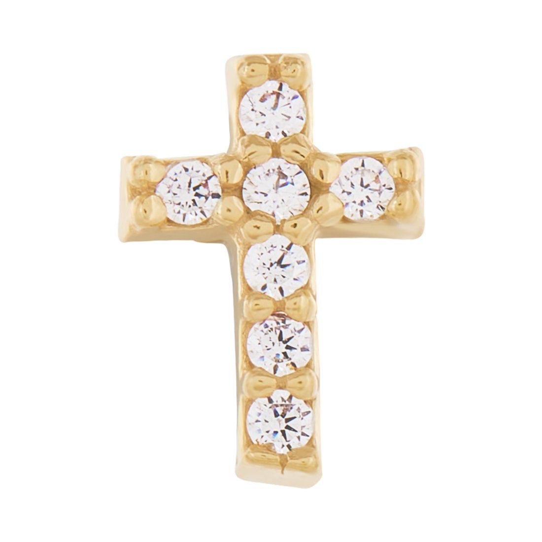 9ct Yellow Gold Silver Infused Cross Stud Earrings Earrings Bevilles 