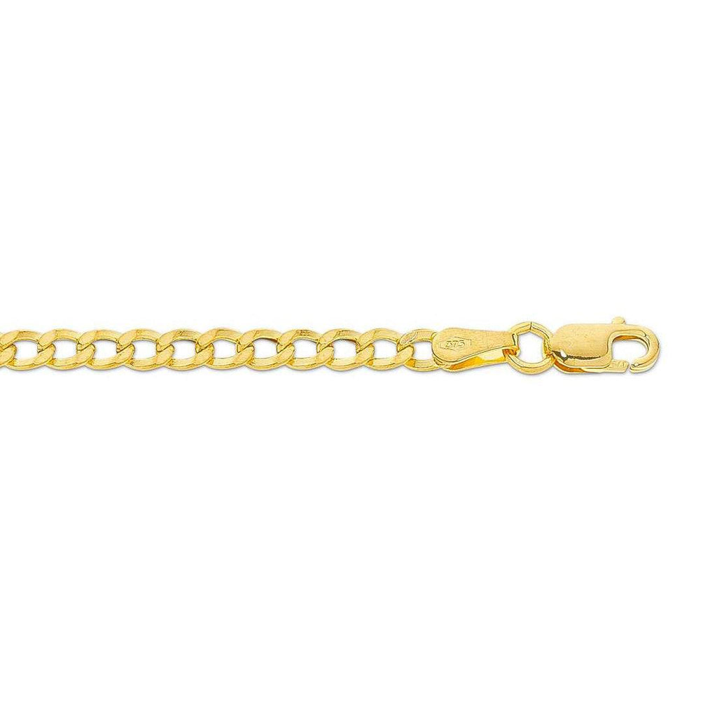 9ct Yellow Gold Silver Infused Flat Curb Necklace 50cm – Bevilles Jewellers