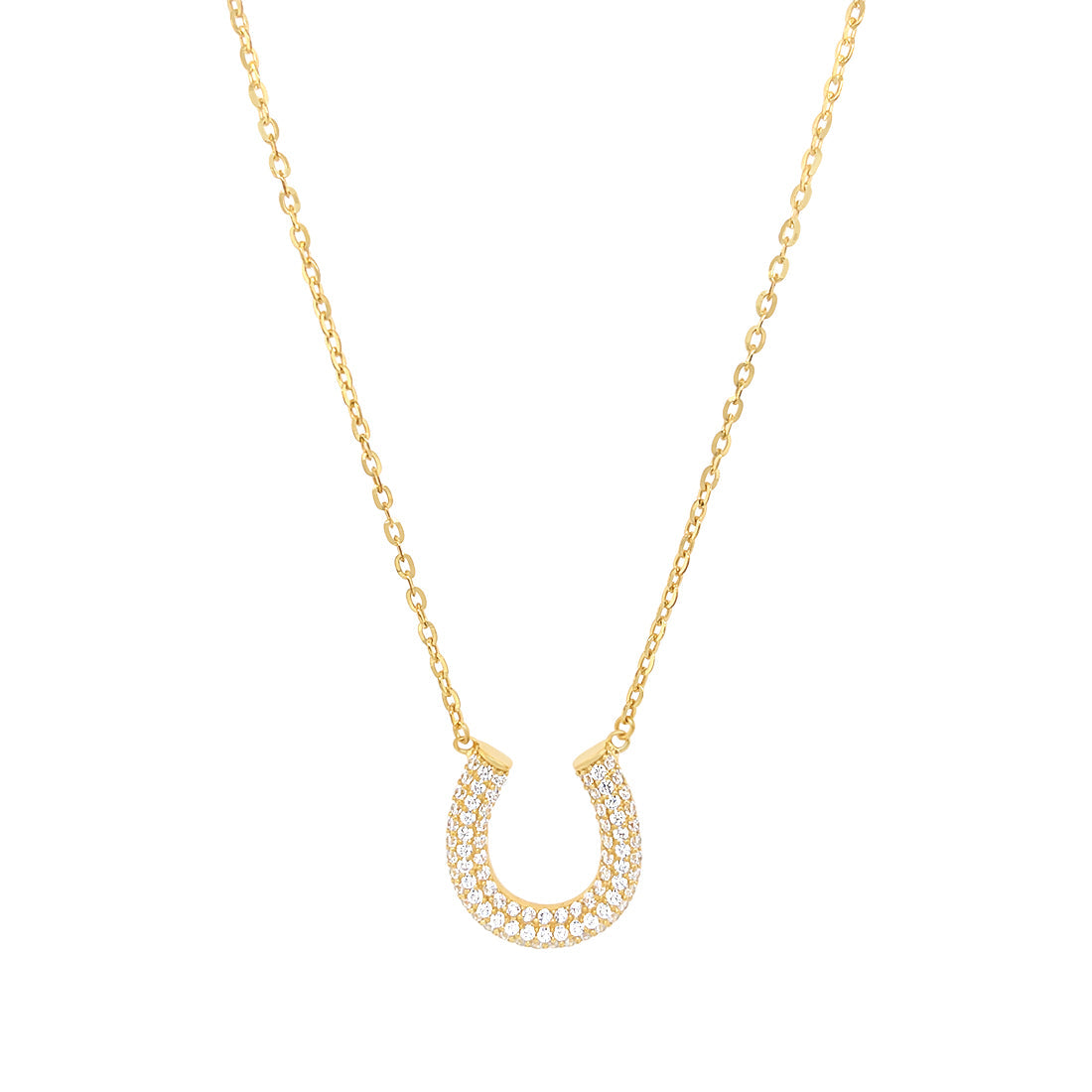 9ct Yellow Gold Silver Infused Horseshoe Necklace Necklaces Bevilles 