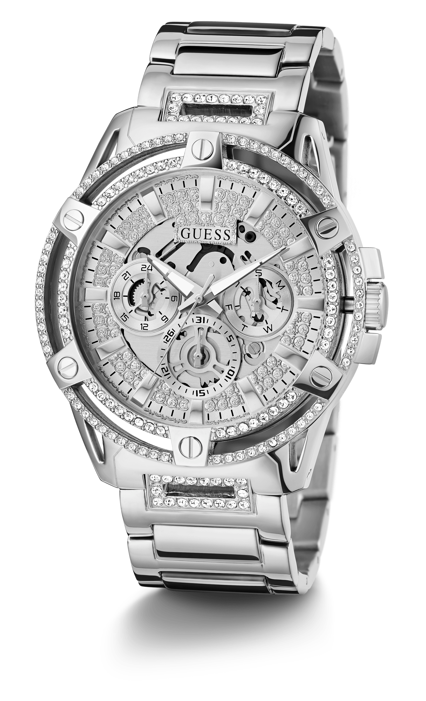 Guess King Silver Men's Watch GW0497G1 Watches Guess 