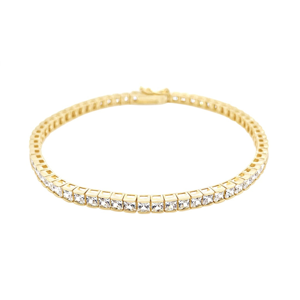 9ct Yellow Gold Tennis Bracelet with Cubic Zirconia – Bevilles Jewellers