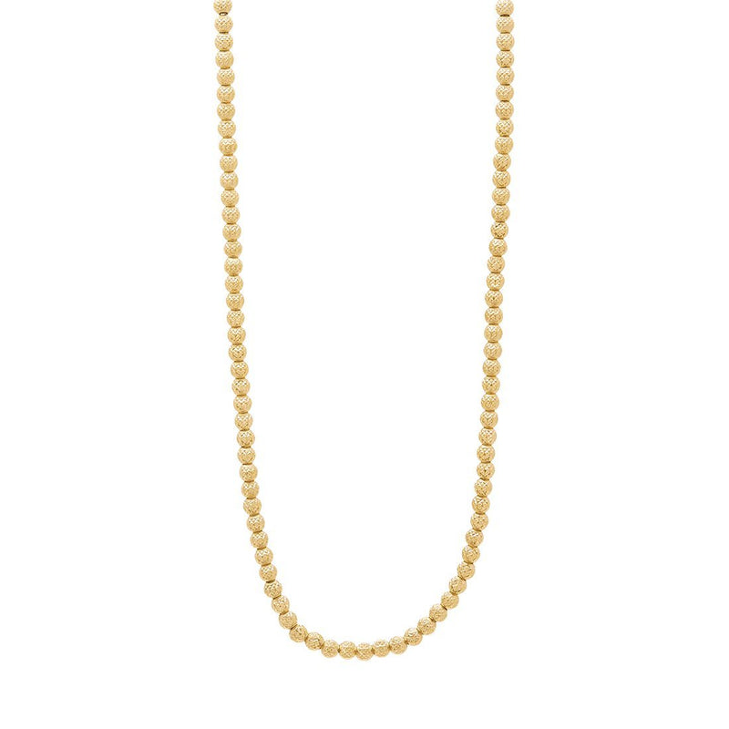 9ct Yellow Gold Diamond Cut Rolo Ball Necklace 45cm Necklaces Bevilles 