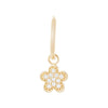 9ct Yellow Gold Pave Flower Charms Hoop Earrings with Cubic Zirconia Earrings Bevilles 