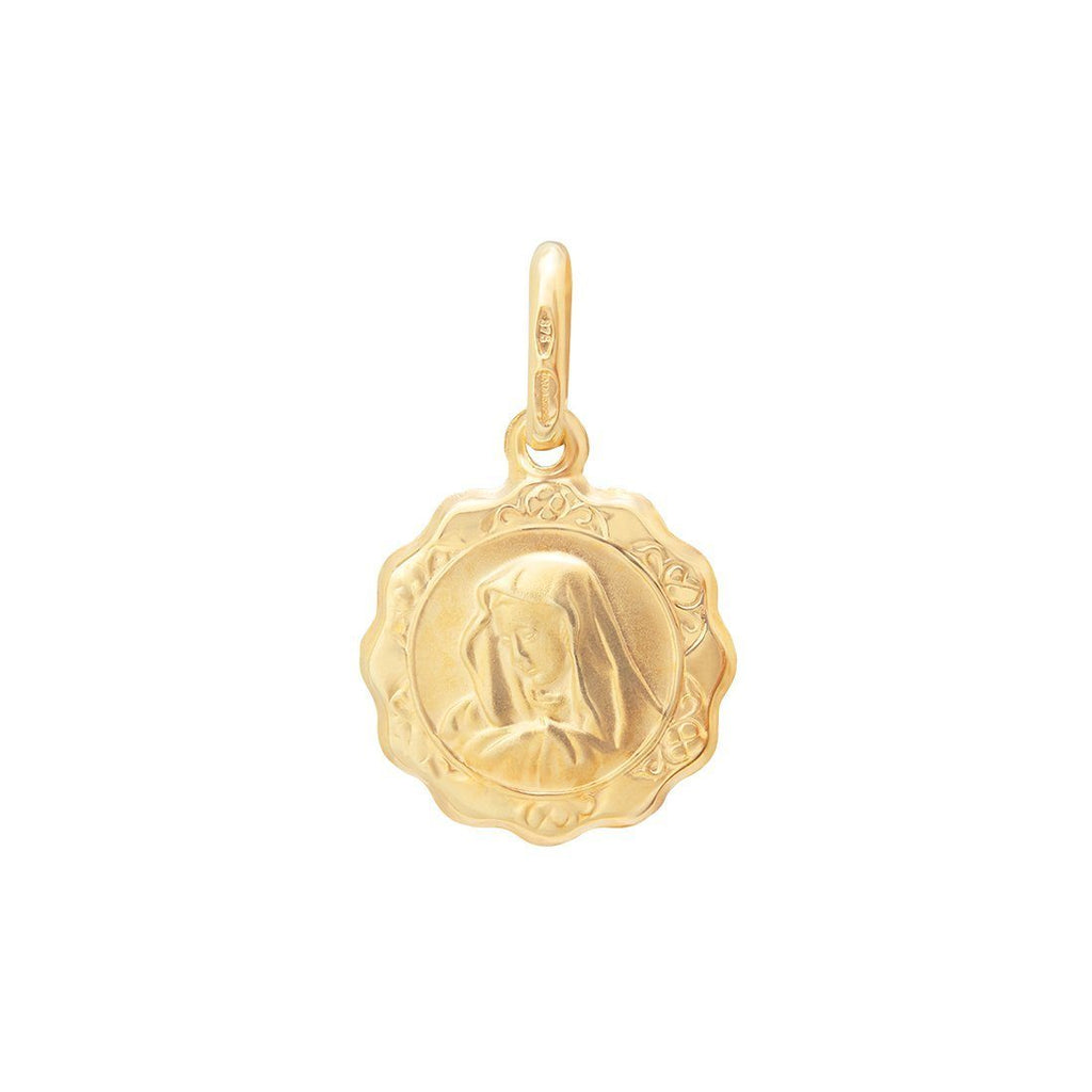 Small Madonna Virgin Mary Pendant in 9ct Yellow Gold – Bevilles Jewellers