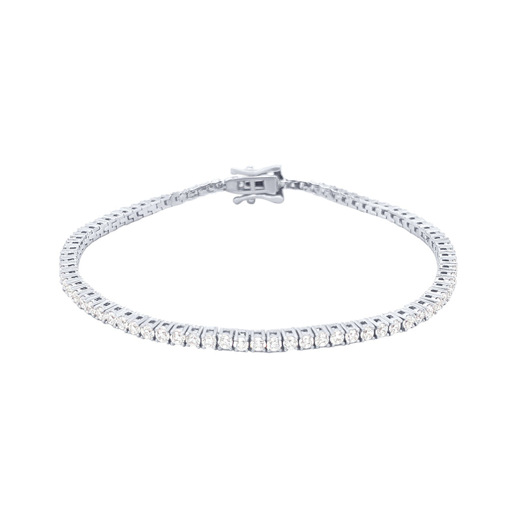 2mm Cubic Zirconia Tennis Bracelet in Sterling Silver – Bevilles Jewellers