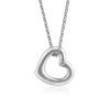 Heart Necklace with Cubic Zirconia in Sterling Silver Necklaces Bevilles 