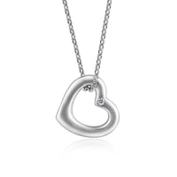 Heart Necklace with Cubic Zirconia in Sterling Silver Necklaces Bevilles 