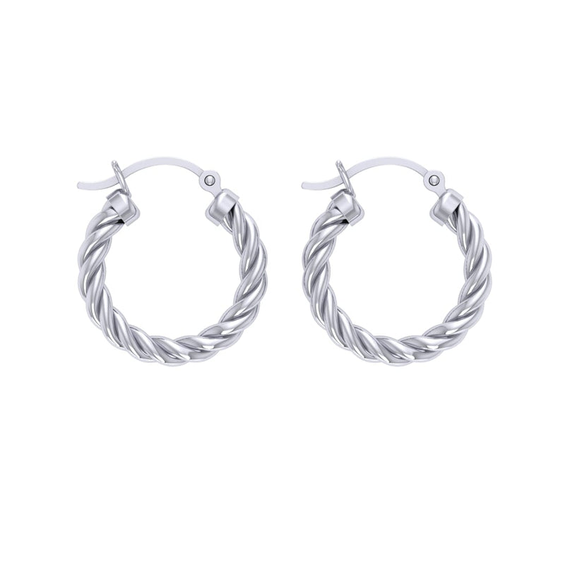 Twist Hoop Earrings in Sterling Silver Earrings Bevilles 