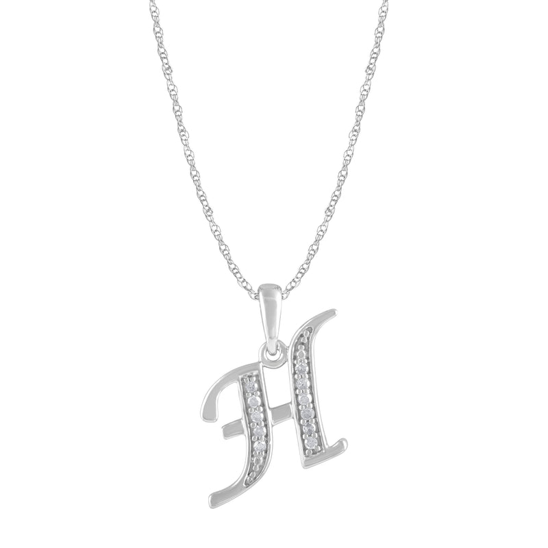 Diamond Initial Necklace in Sterling Silver Necklaces Bevilles H 