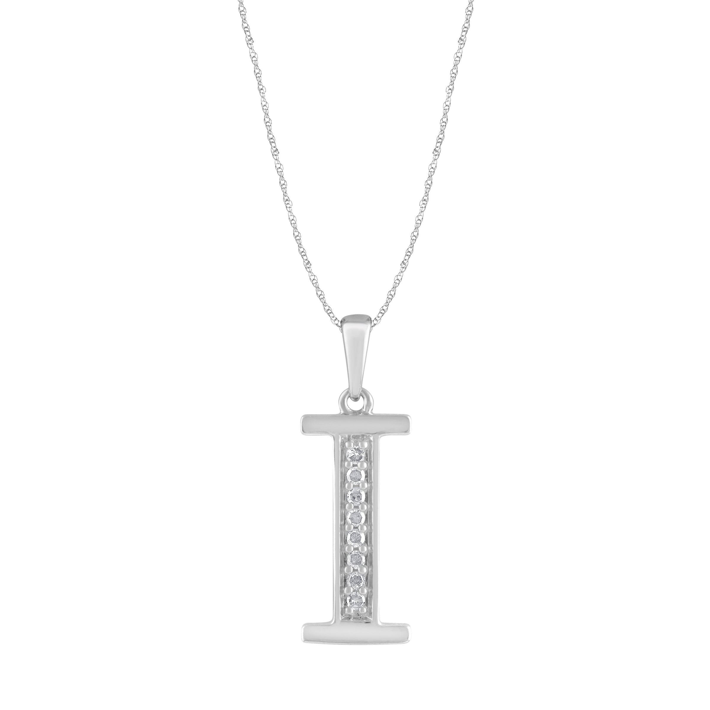 Diamond Initial Necklace in Sterling Silver Necklaces Bevilles I 