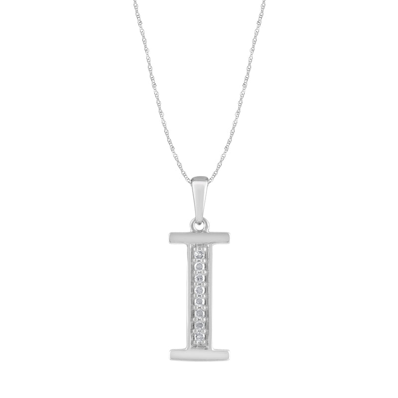 Diamond Initial Necklace in Sterling Silver Necklaces Bevilles I 