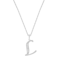 Diamond Initial Necklace in Sterling Silver Necklaces Bevilles L 