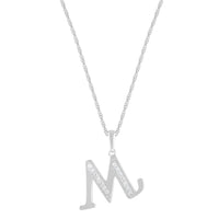 Diamond Initial Necklace in Sterling Silver Necklaces Bevilles M 