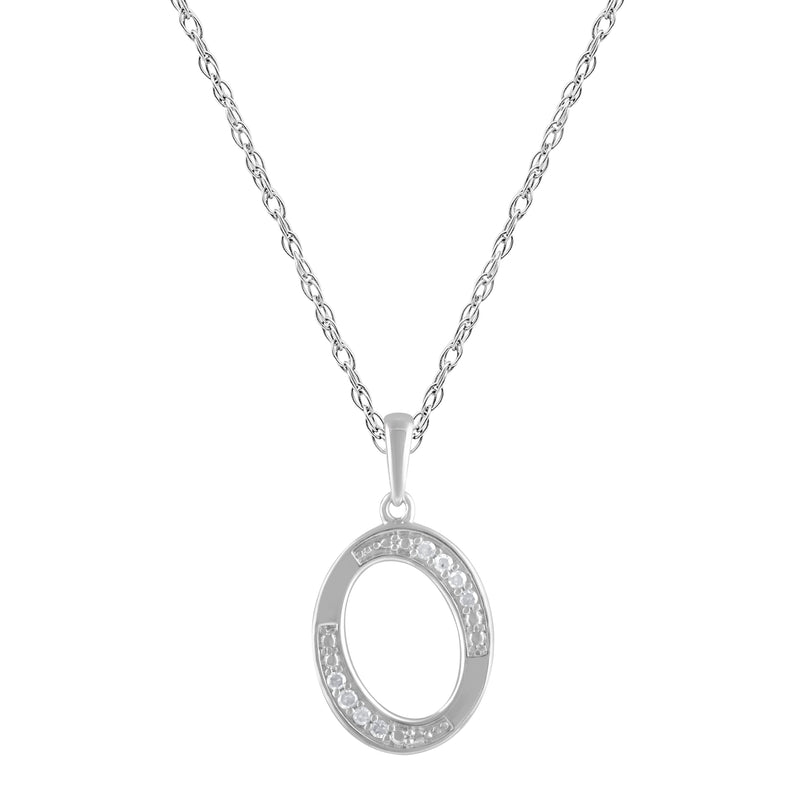 Diamond Initial Necklace in Sterling Silver Necklaces Bevilles O 