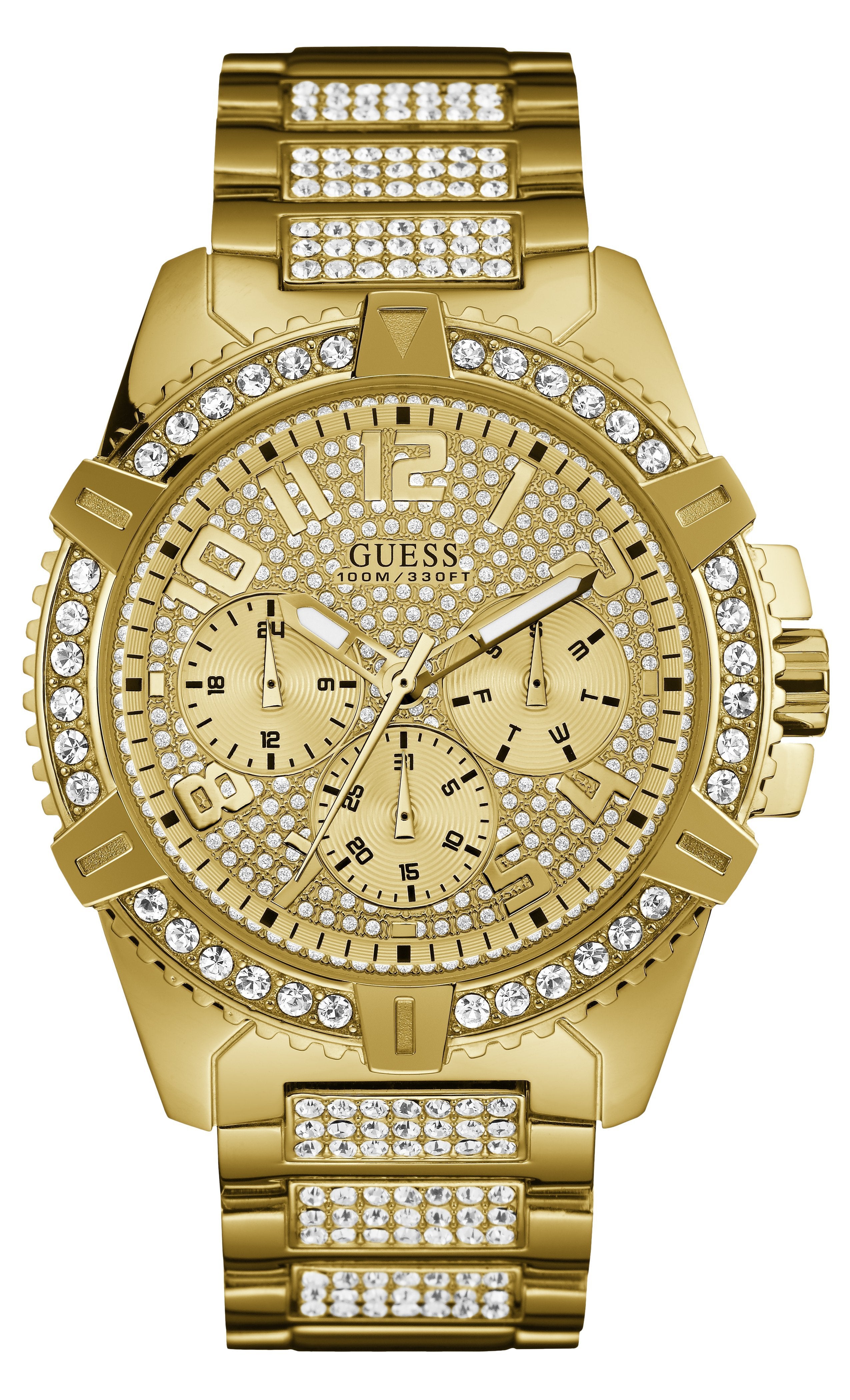 Guess Frontier Crystal Gold Watch W0799G2 Bevilles Jewellers