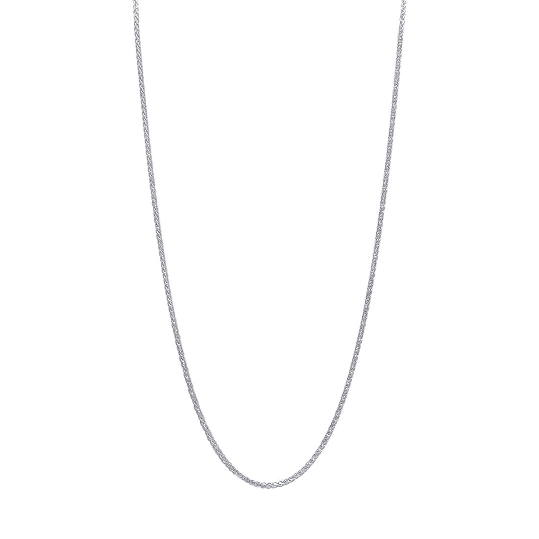 9ct White Gold Diamond Cut Wheat Chain Necklace 50cm Necklaces Bevilles 