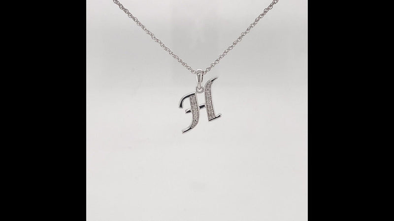 Diamond Initial Necklace in Sterling Silver