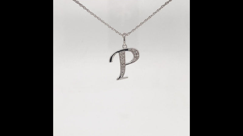 Diamond Initial Necklace in Sterling Silver