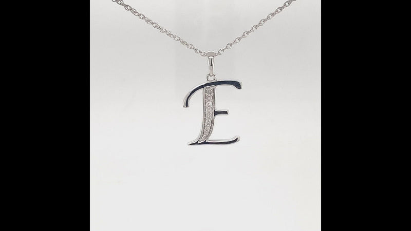 Diamond Initial Necklace in Sterling Silver