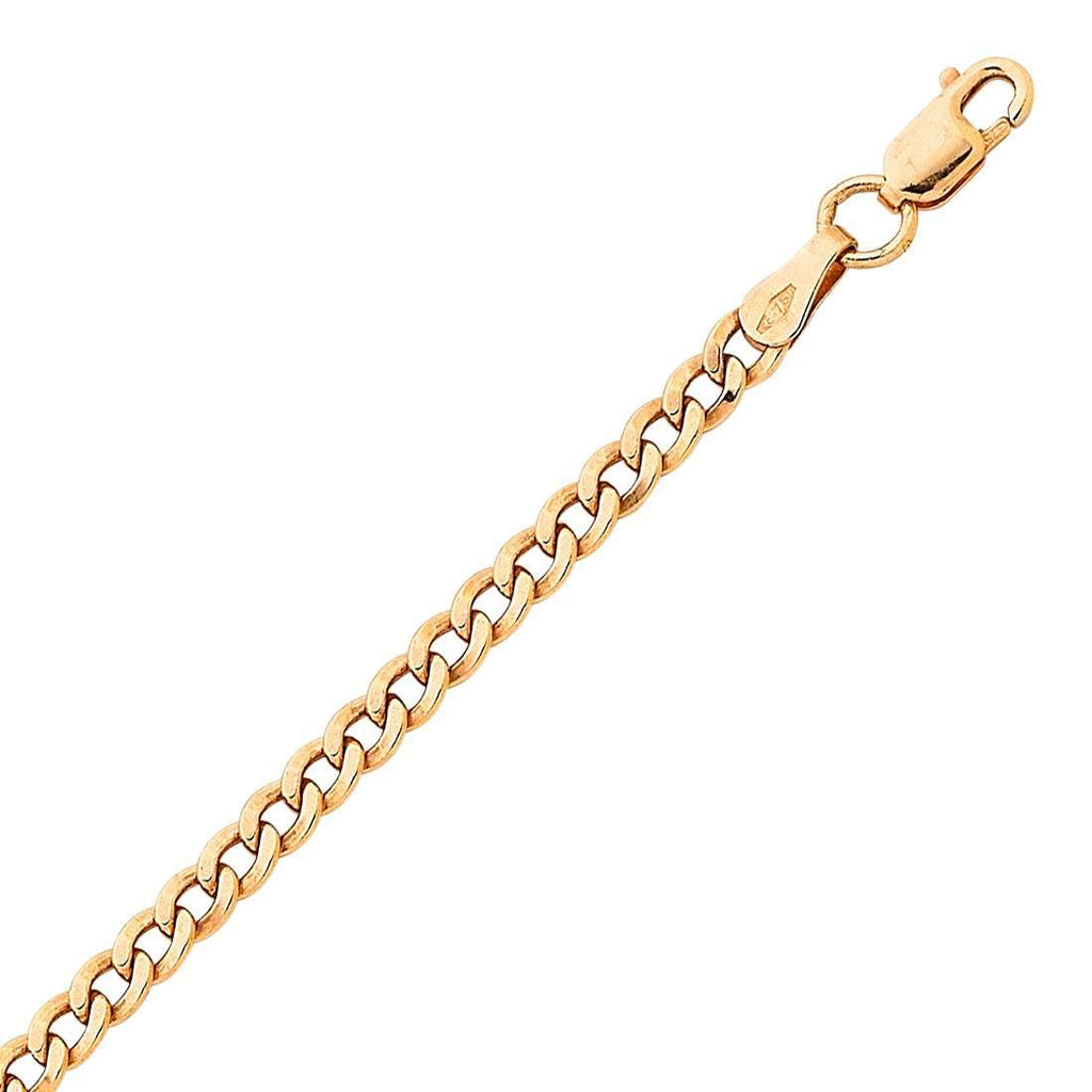 9ct Rose Gold Silver Infused Curb Chain Necklace – Bevilles Jewellers