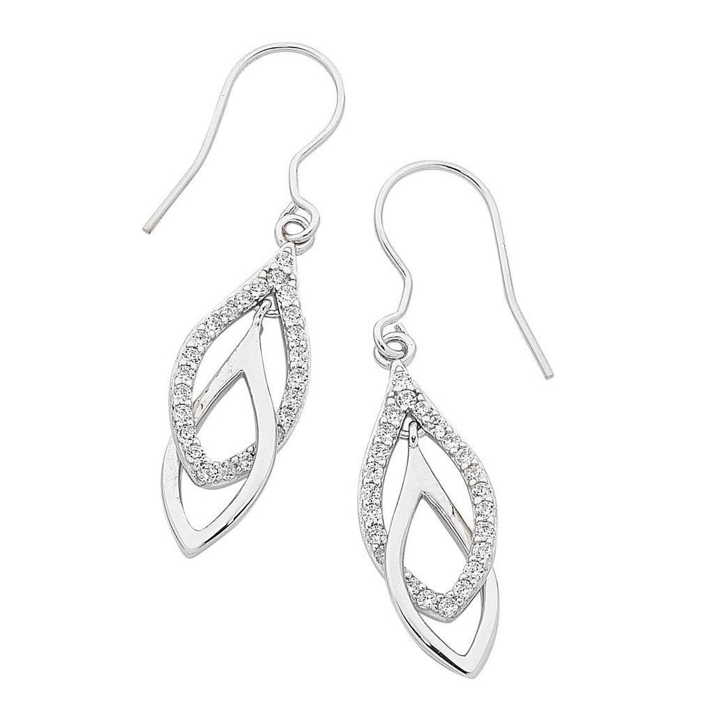 Sterling Silver Interlocked Drop Earrings – Bevilles Jewellers